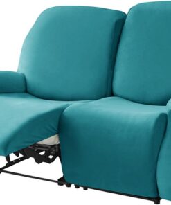 Funda Sillon Relax Reclinable-Verde Azulado-2 plazas | Terciopelo Funda De Sillón Relax Elástica antideslizante con bolsillo lateral Para Perros y Mascotas