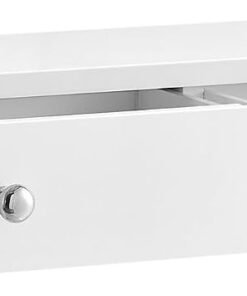 SONGMICS Estante de Pared, Estante Flotante con 2 Cajones, Carga de 15 kg, 15 x 65 x 10 cm, para Pasillo, Salón, Oficina, Ahorro de Espacio, Estilo Moderno, Blanco LWS65WT
