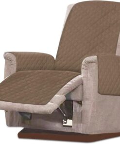 Funda para silla reclinable, impermeable, protector de muebles, antideslizante, funda reclinable de 1 plaza, funda para sofá, sillón, protector de muebles para mascotas y niños (camello)