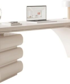 Escritorio para Ordenador Escritorio pequeño de Madera Maciza for Mujer, Estilo francés, Sencillo, Moderno, de Lujo, con diseño de Viento Color Crema Escritorio Gaming(160x70x75cm)