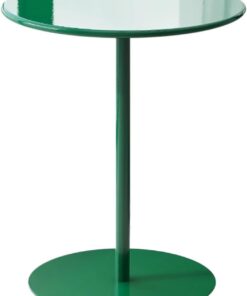 Mesa de Bar Redonda Moderna, mesas Altas de Pub bistró, Mesa de Comedor para Desayuno, Mesa de Centro Verde con Base de Metal, Mesa Auxiliar Alta (tamaño: 40 x 40 x 50 cm)