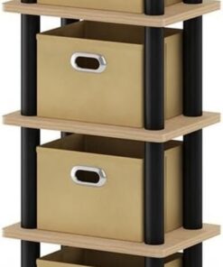 Furinno Estantes sin herramientas Oak/Black/Light Brown