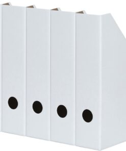 Landré - Juego de 5 organizadores de cartón blanco ligero, 7 cm de ancho, paquete plano, para documentos A4