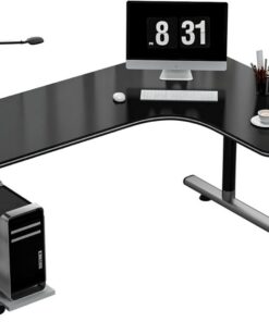 Mesa ordenador Mesa de PC de esquina, mesa de escritorio, mesa de estudio for estudiantes moderna y sencilla, escritorio de oficina de esquina en forma de L, dormitorio, hogar Escritorio gaming(Black