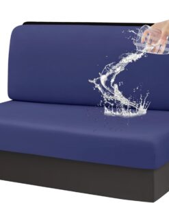 CRFATOP Funda de cojín impermeable para caravana, funda de cojín elástica para sofá biplaza, funda de sofá biplaza, protector de muebles para caravana, caravana, banco de coche, 1 funda de respaldo y
