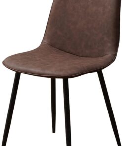 Nórdico Silla del Comedor con Patas de Metal, Moderno Simple Cuero de la PU Taburete con Respaldo, Restaurante/cafetería/computadora/Desván/Taburetes de Bar/Oficina Silla Lateral