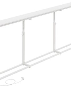 HOOBRO Consola Estrecha, Mesa Auxiliar con 5 Alturas Regulables(65-85 cm) | Mesa de Entrada, 2 Bases de Carga (1CA, 2USB), para Entrada, Sofá o Pasillo, Blanco