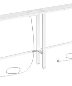 MAHANCRIS Juego de Dos Mesas de Entrada de 100 cm, Aparadores con Enchufe y Puerto USB, Mesitas Auxiliares de Sofá Largas y Estrechas, para Pasillo, Salón, Blanco ACTWT968UE01S2