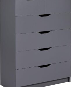 Inter Link - Cajonera - Aparador - Cajonera - para Dormitorio, salón, Cuarto de baño - Gris - Proporciona un Amplio Almacenamiento - Madera compuesta - Robusto - Fácil Cuidado - Silenzia 2S4S