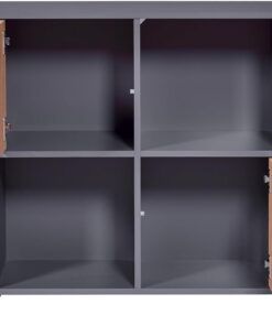 Inter Link - Cómoda 2 Puertas - Aparador - Estantería Independiente - para Dormitorio, salón - Roble Artisan - Antracita - Compuesto de Madera - Robusta - Fácil Mantenimiento - Pepeto 2T