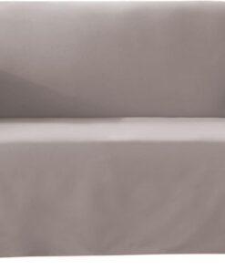 Surefit Funda de cojín Cuadrado de algodón para sofá biplaza de Dos Piezas, Funda para Muebles, Corte Holgado, 100% algodón, Lavable a máquina, Gris