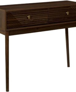 HOME DECO FACTORY - HD0559 Mesita de Noche Tiffany en Madera Marrón, con Cajones Espaciosos para Almacenamiento Práctico, Dormitorio o Salón, Dimensiones 40x55x40 cm
