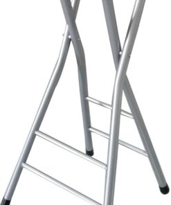 Silla plegable portátil sin respaldo, taburete de bar ligero con reposapiés para cocina, hogar y uso al aire libre