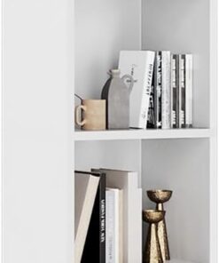 oneinmil Estantería de Libros,Estantería Columna Vertical con 6 Cubos,Estantería,Organizador con Compartimentos,para Oficina,Sala de Estar,Salón,Dormitorio,23.5 x 30 x 181 cm,Blanco