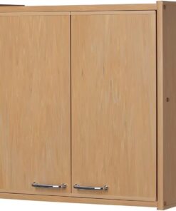 Negrari Armario de Pared de PVC F760PFAM de Resina PVC, Resistente a la Humedad, se suministra con Kit de Montaje, Interior/Exterior, 59 x 21 x 59 cm, Fresno