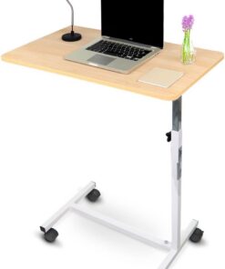 Mobiclinic, Mesa Auxiliar, con Ruedas, Modelo Meseta, De Altura Regulable, para sofá y Cama, Ligera Ayuda Personas Mayores, Elevable