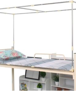 Marco de cama con dosel retráctil de acero inoxidable con diseño telescópico, para uso en dormitorio