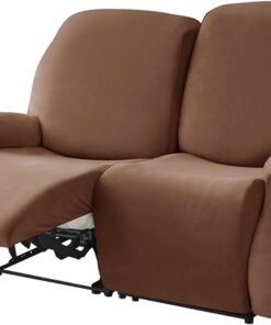 Funda Sillon Relax Reclinable-café-2 plazas | Terciopelo Funda De Sillón Relax Elástica antideslizante con bolsillo lateral Para Perros y Mascotas