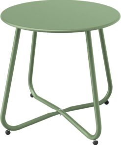 Grand Patio Mesa de sofá, Mesa de Exterior, Ligera, fácil de Usar, Resistente a la Intemperie, Mesa Auxiliar para Sala de Estar, Pasillo, Dormitorio, jardín, terraza, balcón (Verde Salvia)
