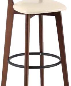 Taburetes de bar, respaldo ergonómico, tapizados de piel artificial, taburetes de cocina para pub y cafetería