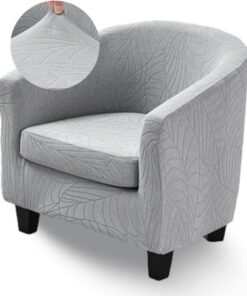 Highdi Funda Sillon Chesterfield 2 Piezas Gris Claro, Elásticas Fundas de Sillon con Funda de Asiento Antideslizante Fundas Protector de Butaca para Contador Dormitorio Bar Universal