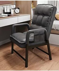 Silla ergonómica de cuero con respaldo ajustable y otomana, sillón reclinable de respaldo alto, cómodo acolchado grueso, elegante sillón tapizado para el hogar y la oficina