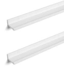 SONGMICS CUSTOS Colección - Estantes de Pared, Juego de 2, Estantes Flotantes, Ancho de 60 cm, para Marcos de Fotos y Adornos, para Salón, Oficina en Casa, Baño, Cocina, Blanco Mate LWS60WTV2