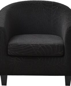 Fundas para Sillón Chesterfield 2 Piezas Fundas para Sillas de Club 1 Plaza Fundas para Sillón Cabriolet Elástica Negro