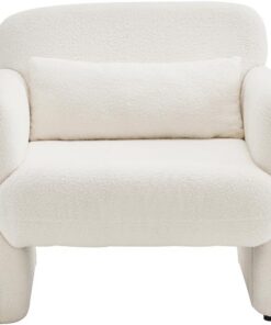 Sillón decorativo, silla de salón tapizada de sherpa, cómoda silla de lectura ocasional para sala de estar, dormitorio, oficina