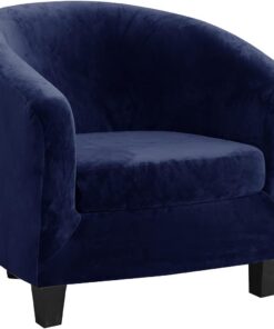 TOPCHANCES Funda de Sillón Chesterfield con Funda de Cojín,Lavable Funda De Sofá para Silla De Club Elástica Terciopelo, Modernas Fundas Protectoras de Butaca para Dormitorio