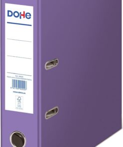 Dohe - Archivador 2 Anillas ECOLÓGICO - Capacidad 520 Hojas, Tamaño Folio 29x35 cm, Lomo 7 cm con Tarjetero, Apertura fácil de Palanca, Material de Oficina - Morado