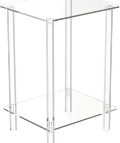 Mesita De Noche Pequeña Mesas Auxiliares Altas de Acrílico Transparente | Mesa Compacta con Almacenamiento para Hoteles, Salas de Estar, Restaurantes, Dormitorios, Apartament