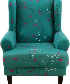 Fundas de sillón orejero Cubierta de Silla con alas de Terciopelo 2 Piezas 1 Plaza Funda para Sillon de Orejas