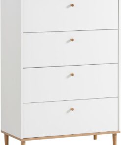 Schildmeyer Hilda 701890 - Cómoda en blanco mate / acabado en roble Artisan, 80 x 40 x 116,7 cm