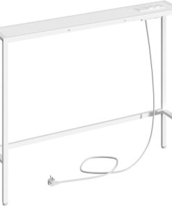 MAHANCRIS Mesa de Entrada de 100 cm, Aparador con Enchufe y Puerto USB, Mesita Auxiliar de Sofá Larga y Estrecha, Consola de Pasillo, para Pasillo, Salón, Dormitorio, Recibidor Blanco ACTWT968UE01