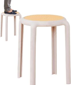 Taburete apilable, Taburete apilable para Adultos | Taburete de Bar - Taburete apilable para Aula, sin Respaldo, Asiento, Duradero, Ahorra Espacio, para el Comedor | Taburete apilable para Aula, sin Respaldo, Asiento, Duradero, Ahorra Espacio, para el Comedor