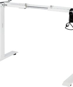 Iris Ohyama, Escritorio ajustable en altura/Escritorio de ordenador/Soporte ajustable sin tapa, Moderno, Puertos USB, Duradero, Diseño, Oficina,Hogar - Escritorio eléctrico ajustable - HADFRW - Blanco