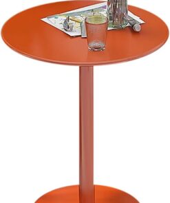 Mesas Altas, Mesa Redonda de Cóctel con Base de Metal, Mesas de Comedor con Tapa de Metal, Mesa de Centro Informal para Comedor, Trabajo, Estudio - Mesas Auxiliares de Sala de Estar (Size :