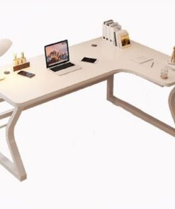 Mesa ordenador Escritorio de esquina for estudiantes, mesa de estudio en casa, escritorio de oficina moderno y sencillo, mesa de escritorio for PC de esquina for estudiantes Escritorio gaming(White ri