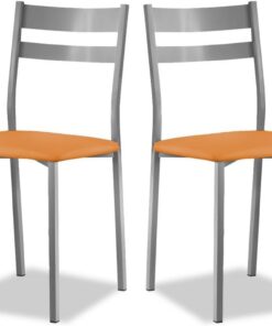 ASTIMESA SCFRNA Dos sillas de Cocina, Metal, Naranja, Altura de Asiento 45 cms