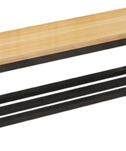 Banco Zapatero de Madera Natural con Patas de Metal de 79 cm (31"). Banco de Almacenamiento para recibidor. Muebles Elegantes para Cocina, Comedor y Sala de Estar. Diseño Moderno. Versátil p