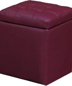 Banco de Almacenamiento de Entrada Bancos de Almacenamiento de Cuero Banco de Almacenamiento de Entrada Banco de Zapatos Taburete de Dormitorio Puppy Step Taburete de café Cojín Re