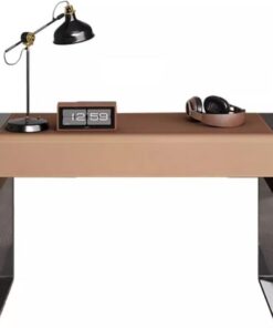 Mesa ordenador Escritorio de noche de cuero con forma de silla de montar, mesa de PC moderna y sencilla, mesa de estudio minimalista, ligera, de lujo, for dormitorio pequeño y niños Escritorio gaming(