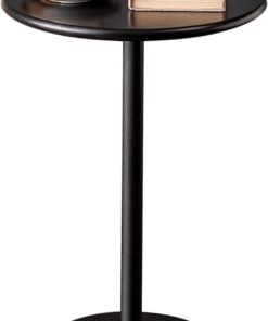 Mesa de Bar Redonda Negra, Mesa de cóctel Circular de bistró, Mesa de Cocina para Desayuno, mesas Altas, Mesa de Centro para Comedor, Trabajo, Estudio (tamaño: 40 x 40 x 50 cm)