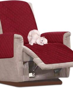 Ghopy Funda de Sillón Relax Reclinable Impermeable Funda Cubre Sofá Universal Funda para Sillón de 1 Plaza Antimanchas y Antiarañazos (Vino Rojo)