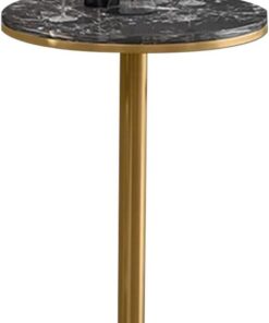 Genérico Mesa de bistró Mesa Redonda de cóctel de 21,6 Pulgadas con Base de Metal Dorado, mesas Altas de Pub bistró, Mesa de Altura de Barra para Cocina, Comedor, Sala de Estar, Oficina, cafetería, f