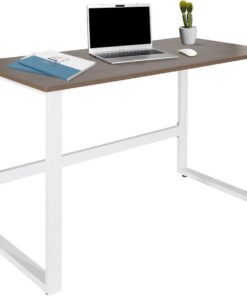 hjh OFFICE 830078 Escritorio para Ordenador WORKSPACE Light I 120 x 60 cm, Mesa de Estudio para Oficina, Nogal/Blanco