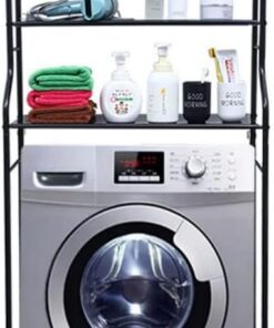 MAGIC SELECT Estantería sobre Lavadora Negro 3 Baldas | Ahorra Espacio, 3 Baldas, Organizador Impermeable, Patas Ajustables en Altura