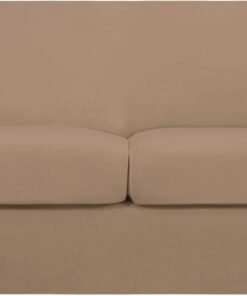 Easy-Going Funda elástica y Suave de 3 Piezas para sofá, Lavable, 2 Fundas para Cojines Separados, Protector elástico para niños y Mascotas (sofá biplaza, Camello, Mediano) | Funda elástica para sofá con 2 cojines seccionales separados, protector de muebles para mascotas, niños, color camello