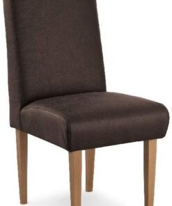 CAVADORE Kira - Silla de Comedor tapizada para Cocina, Comedor o Cocina en imitación de Piel de búfalo a Juego con Muebles de Cocina Kira, 48 x 103 x 62 cm, Microfibra: marrón